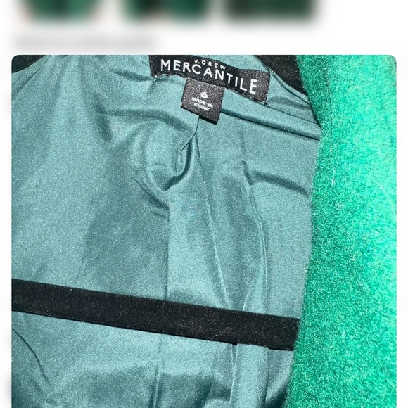 J. Crew Emerald Green Wool-Blend Zip-Front Trench Coat - Picture 4 of 4